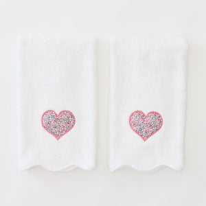 Liberty Heart Scallop Bath Hand Towels