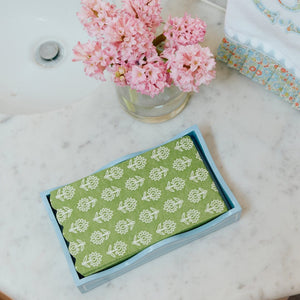 Linen-Like Paper Guest Towel and Lacquer Tray Set