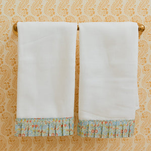 Powder Bath Towels pleated with Liberty London (pair)