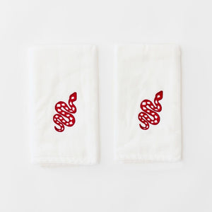 Red Snake Powder Bath Towel