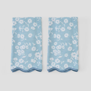 Scallop Patterned Hand Towels (pair)