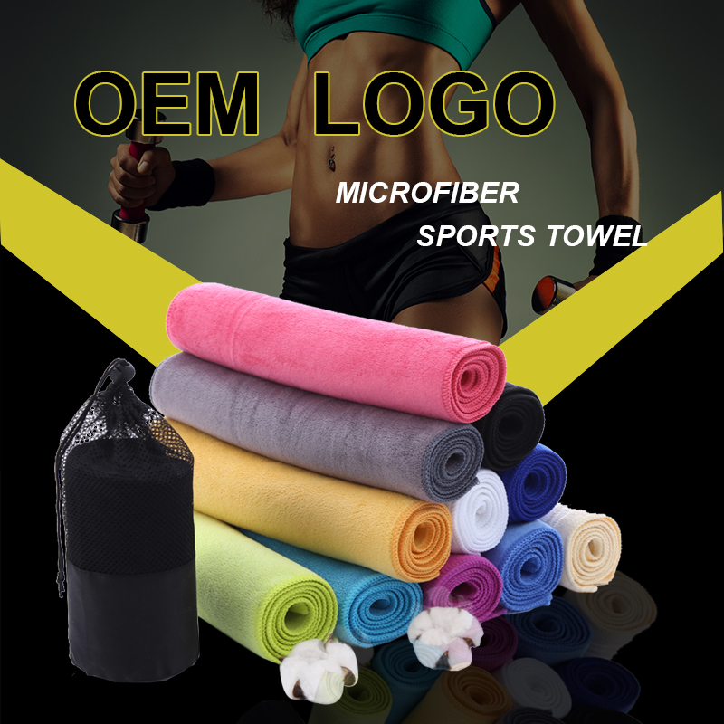 Wholesale Super Absorption Suede Quick Dry Custom Logo Sports Microfiber Towel Gym Towel