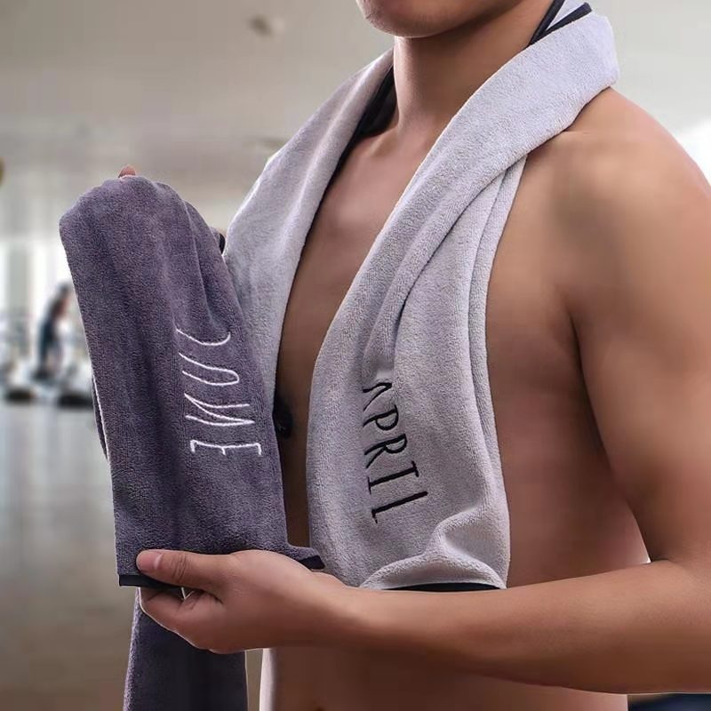 Coral fleece gym towel professional sports towel badminton running gym lengthened soft sweat absorbing exercise towel