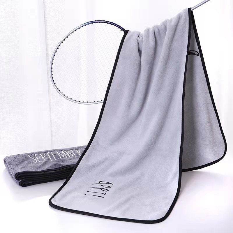 Coral fleece gym towel professional sports towel badminton running gym lengthened soft sweat absorbing exercise towel