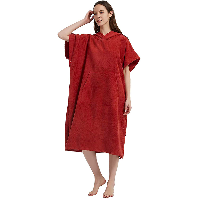 Cotton or Microfiber Surf Wetsuit Beach Changing Poncho Towel with Hood Hooded Dry Robe Poncho