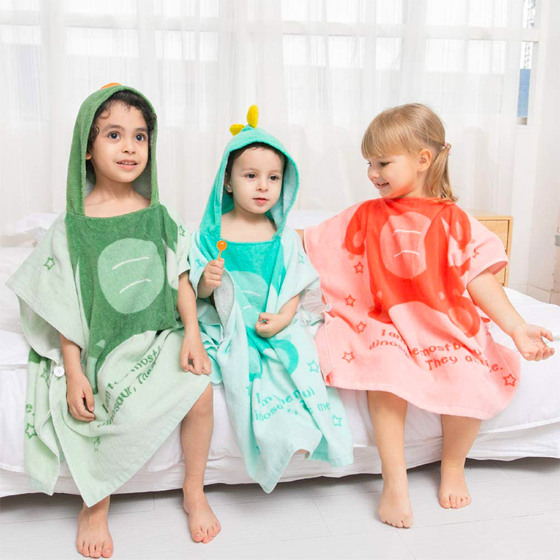 Cotton Hood Poncho Customize Design Change Robe Hooded Towel Surf Poncho Kids Towel