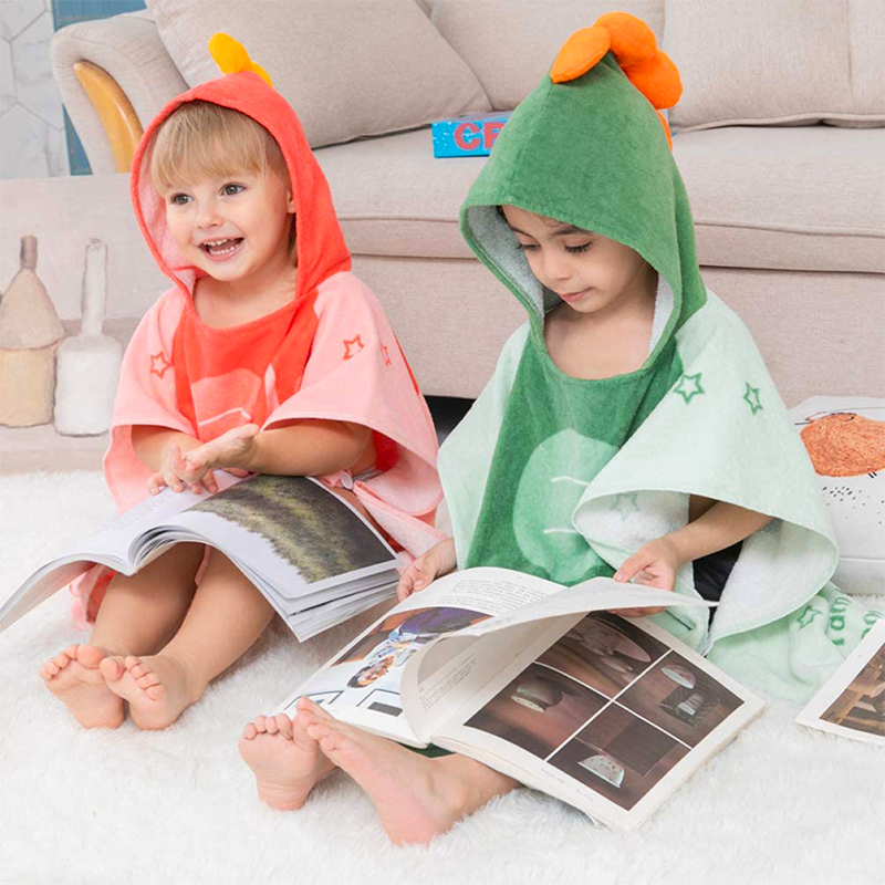 Cotton Hood Poncho Customize Design Change Robe Hooded Towel Surf Poncho Kids Towel