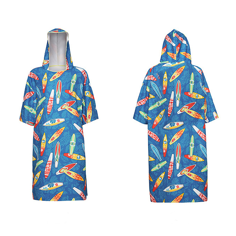 Changing Towel Microfiber Surf Robe Quick Dry Hooded Poncho Beach Sunscreen Cloak