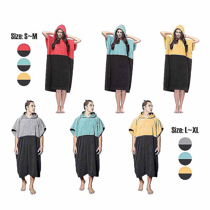 Super Absorption 100% Cotton Surf Hooded Poncho Towel Adult