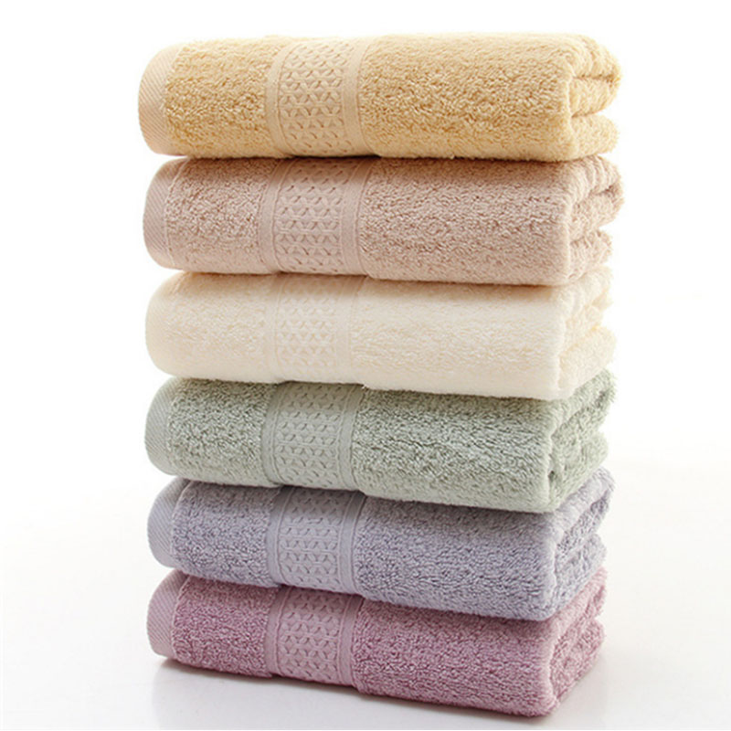 Solid color high quality soft touching 100% cotton towel set hand face bath towel mat hotel set