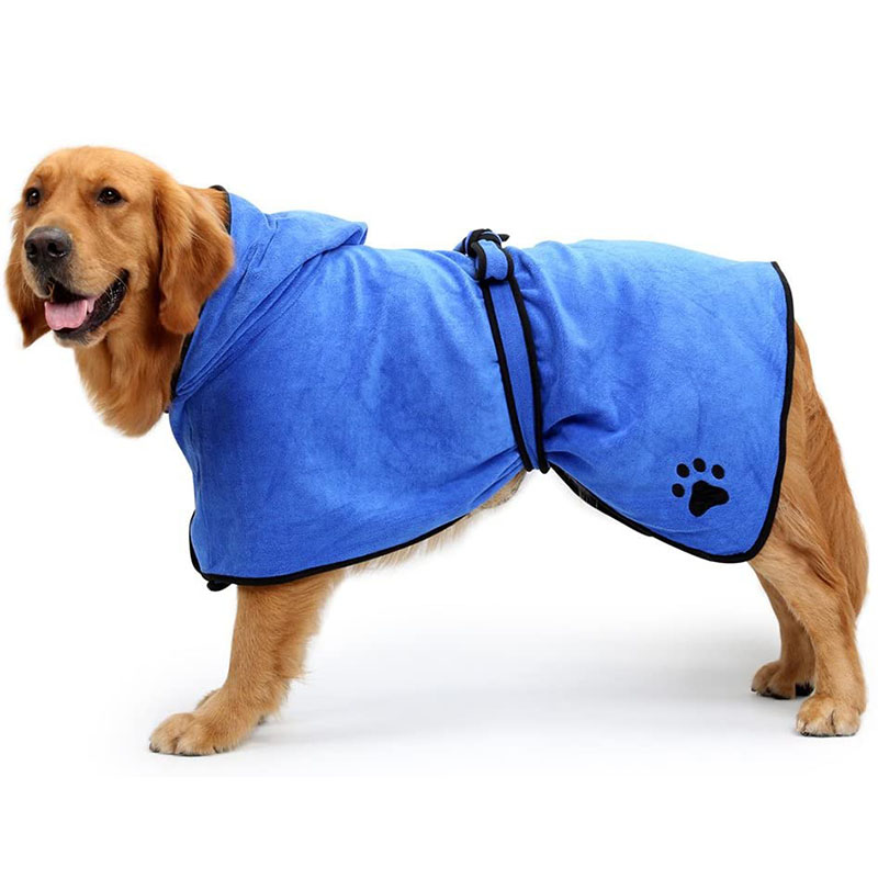 Dog Bathrobe Towel Microfiber Pet Drying Robes Moisture Absorbing Towels Coat for Dog and Cat