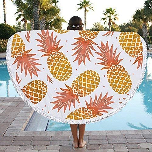 100% Cotton Velour with Reactive Printing Round Beach Towel