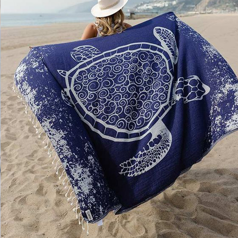 Large Size 100% Cotton Turkish Beach Towel Quick-Dry Oversized Sand Free Proof Blanket Soft Pool Towel Lightweight Bath Towel