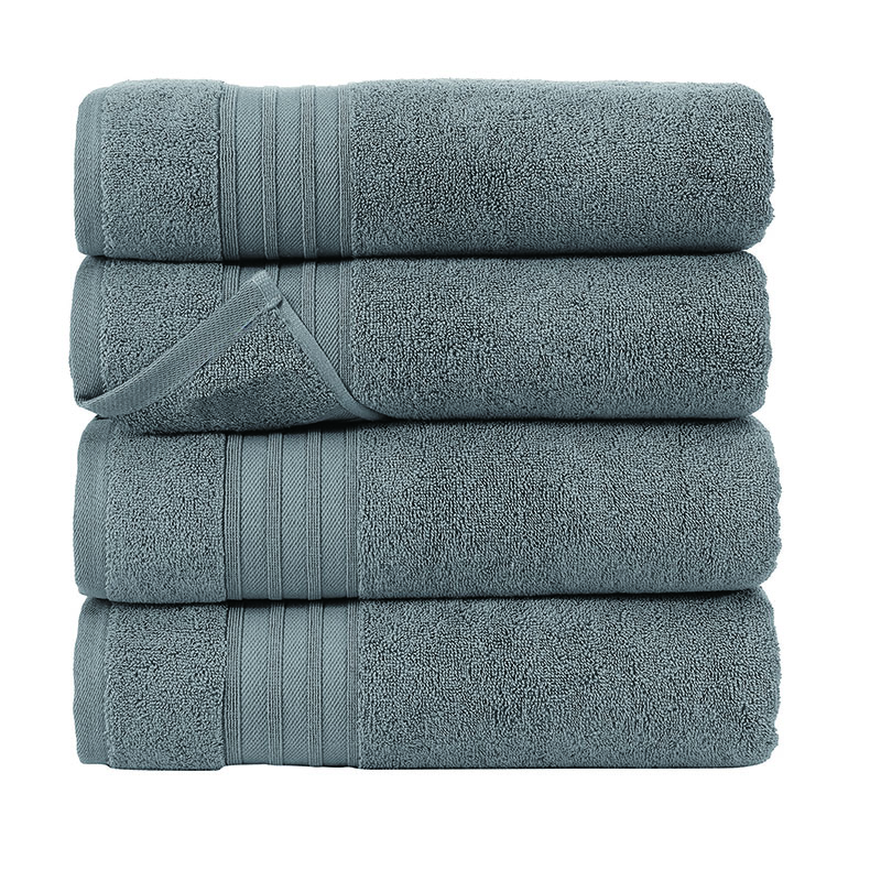 Linen Cool Grey Bath Towels 4-Pack - 27x54 Soft and Absorbent, Premium Quality Perfect for Daily Use 100% Cotton Towel