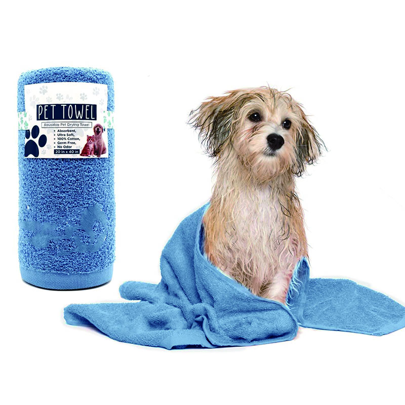 100% Cotton Dog Bath Towel|Dog Grooming Towels| Absorbent Dog Towels for Drying Dogs|Soft Towels for Dogs|Dog Drying Towel for Small, Medium, Large Dogs|Embroidered Pattern|20x40 in|450 GSM