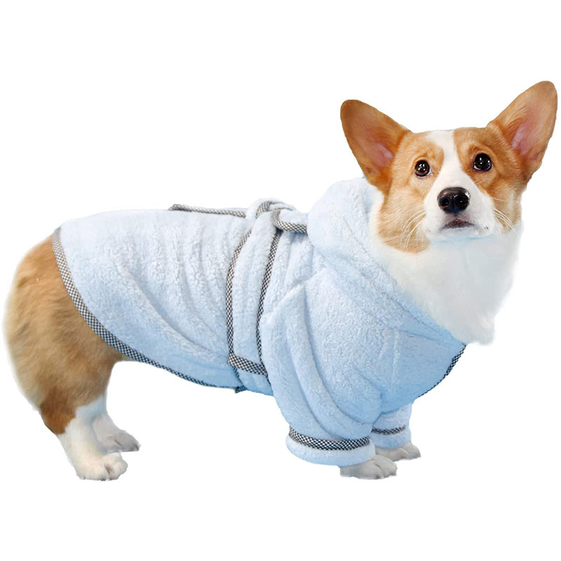 Dog Bathrobe Soft Warm Dog Pajamas with Double-Sided Adjustable Coral Fleece Dog Drying Towel Robe Pet Clothes for Large,Medium,Small Dogs