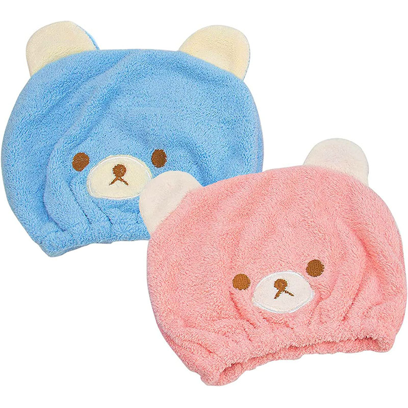 2 PCS Hair Drying Cap Cute Hair Wrap | Absorbent Hair Drying Towel Head Wrap | Dry Hair Cap Microfiber Hair Towel for Curly Hair for Bathing, Spa, Pool, Hair Towel Turban for Kids Hair Towel Wrap